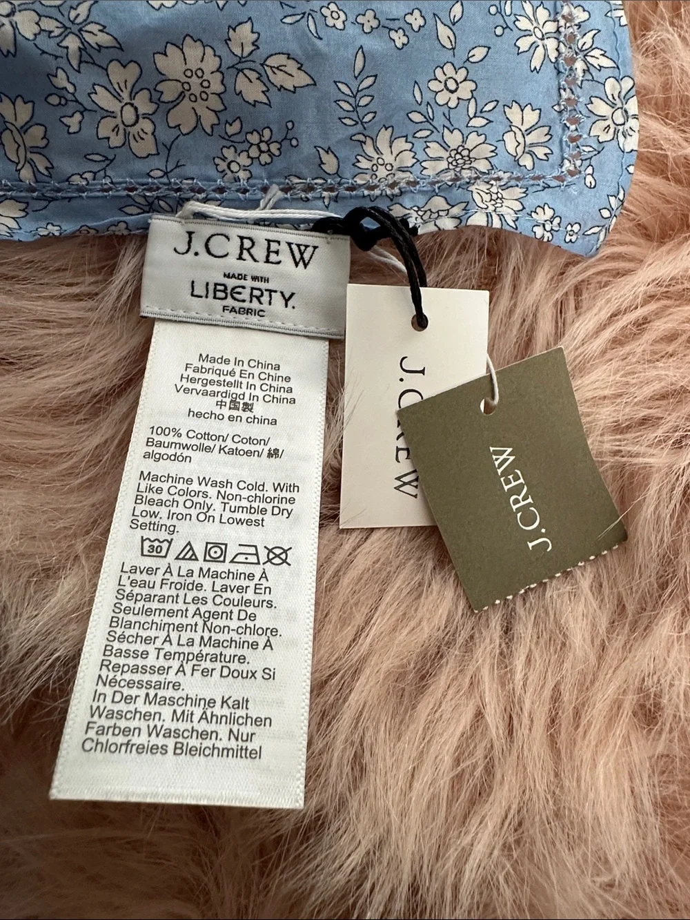 J. Crew Liberty Floral Print Square head Scarf / NECK Bandana blue white NWT